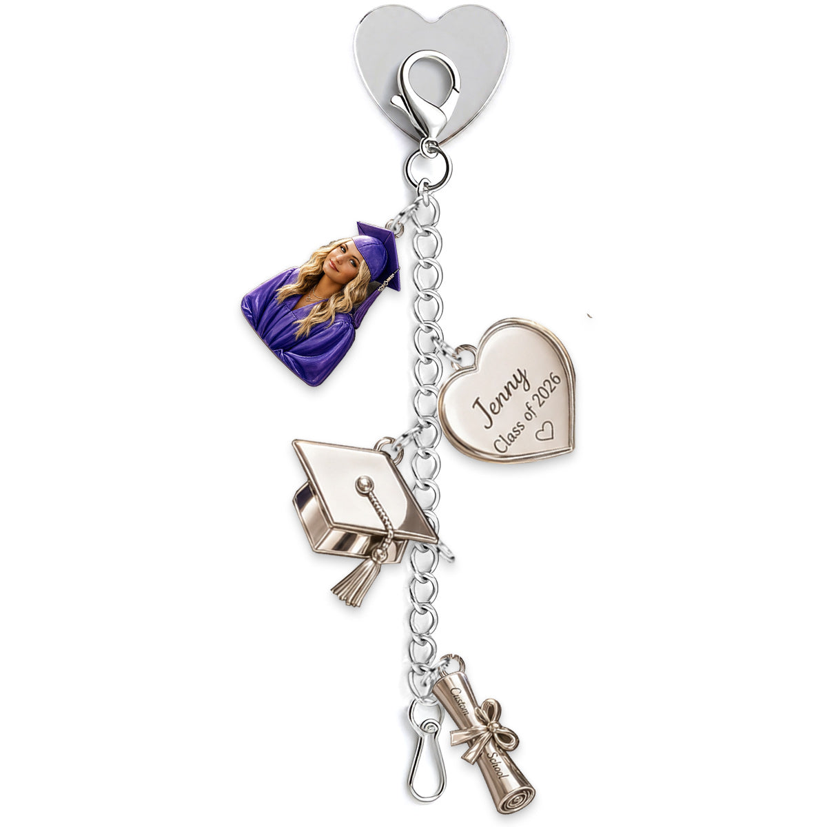 Abschlussklasse 2026 - Personalisierte Abschluss-Dangle Charms