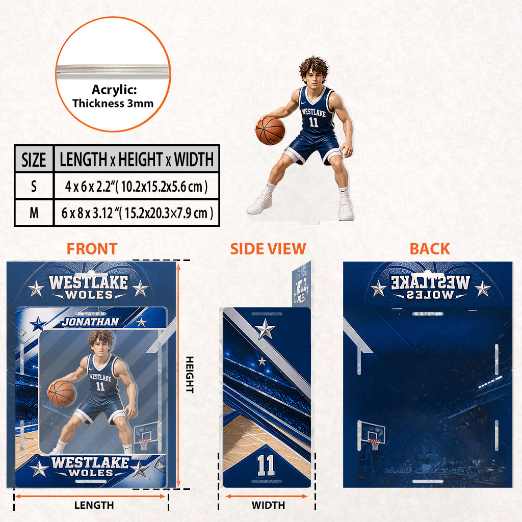 Benutzerdefinierter Sport - Personalisierte Basketball-Acryl-Displaybox