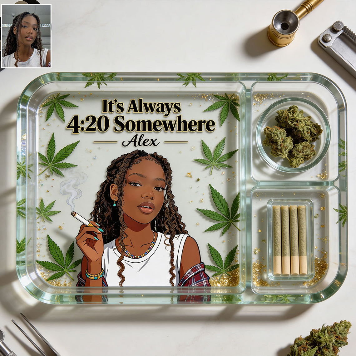 Personalisierbares Rolling Tray aus Ihrem Foto - Individuelles Weed Tray