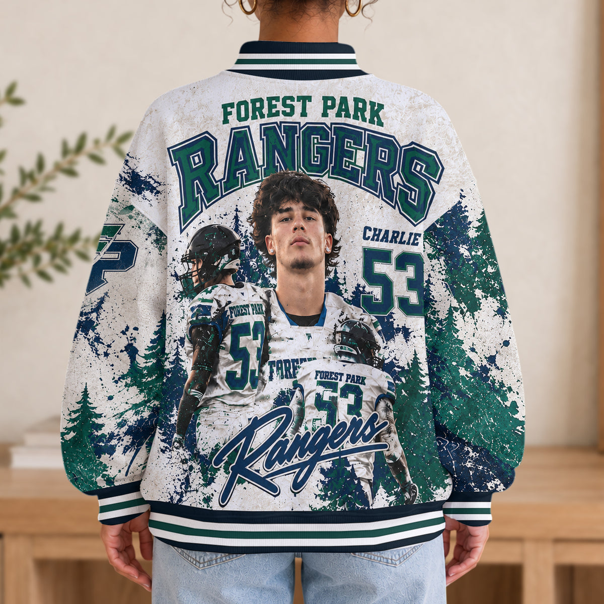 College Football Team - Personalized Football Mock Neck Sweatshirt