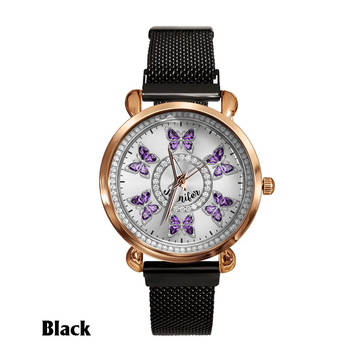 Schmetterlinge lieben – Personalisierte Schmetterlings-Damenuhr 