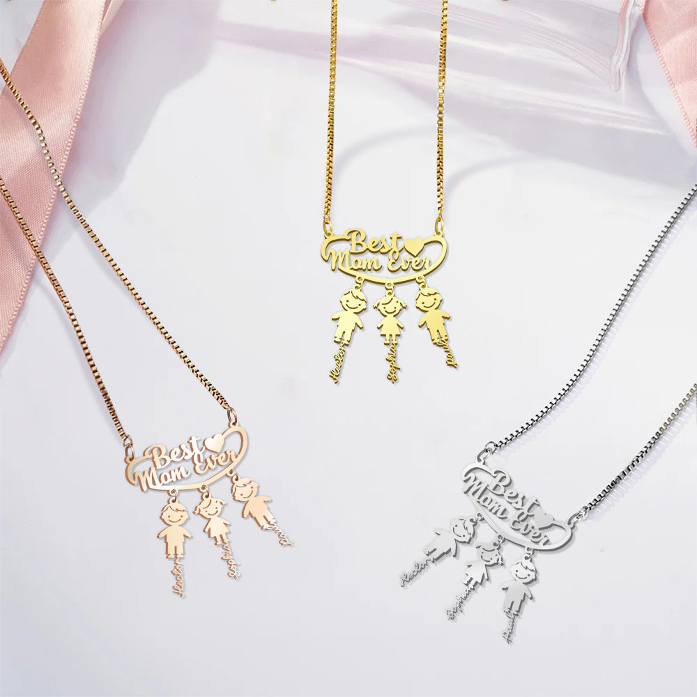 Beste Mama der Welt – Personalisierte Mutterkette mit Anhängern