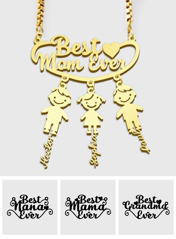 Beste Mama der Welt – Personalisierte Mutterkette mit Anhängern