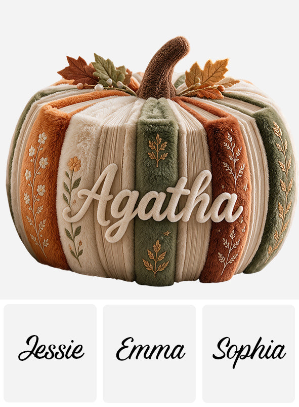 Book Pumpkin - Personalized Book Premium Faux Fur Pillow