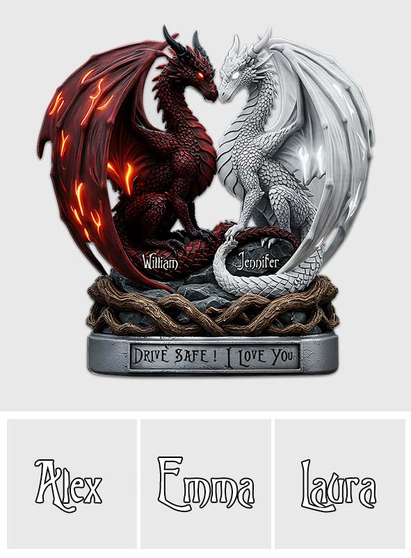 Fahr vorsichtig, ich liebe dich – Personalisierter Auto-Sonnenblendenclip in Pärchenform