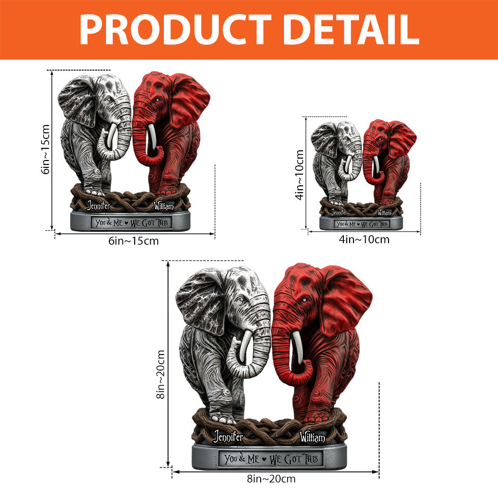 You & Me - Personalized Elephant Custom Shaped Acrylic Plaque