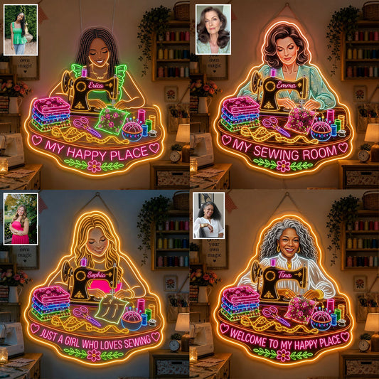 Love Sewing - Personalized Sewing Neon LED Light Sign