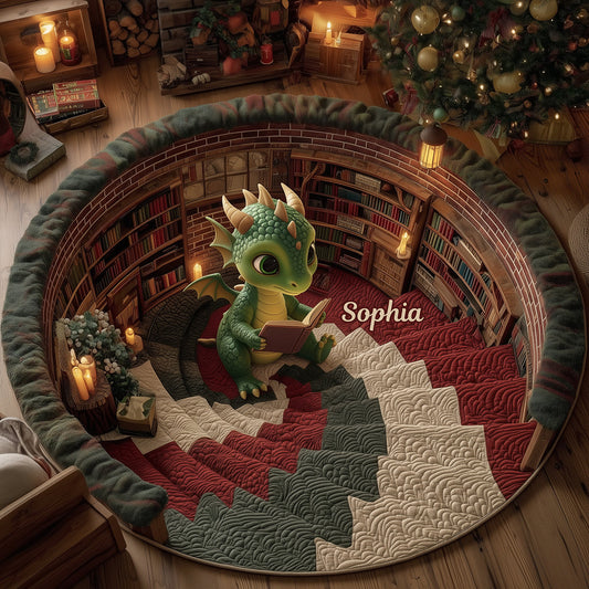 Liebe Bücher - Personalisierter runder Buchteppich