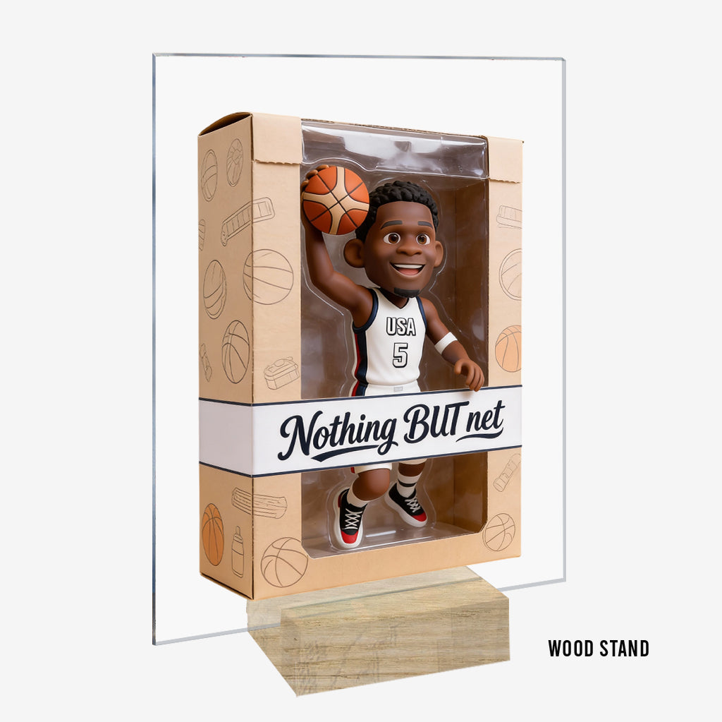 Liebe zum Basketball – Personalisierte Acrylplakette in Basketballform