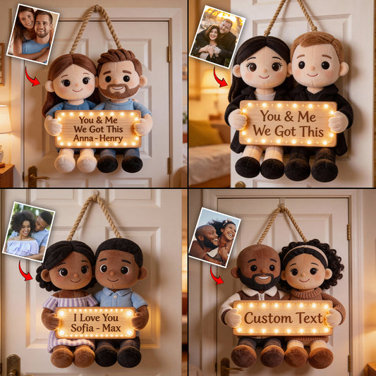„Du und ich, wir schaffen das“ – personalisiertes LED-Licht-Acryl-Schild für Paare
