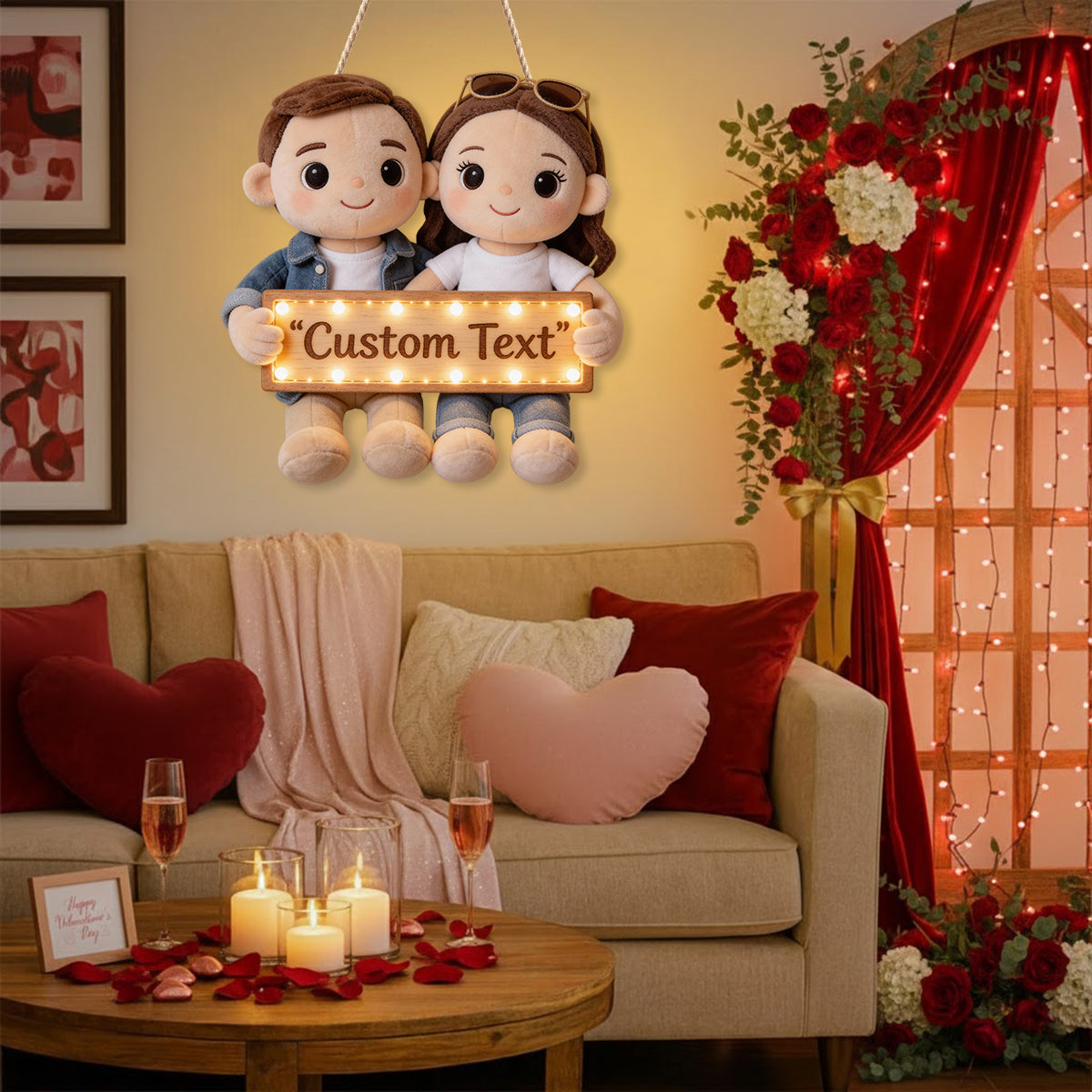 „Du und ich, wir schaffen das“ – personalisiertes LED-Licht-Acryl-Schild für Paare