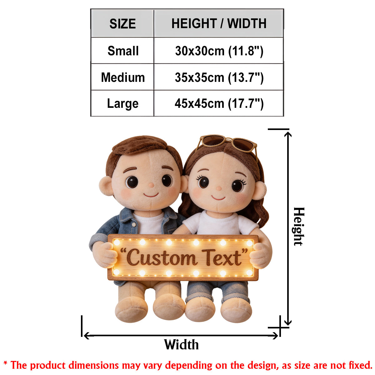 „Du und ich, wir schaffen das“ – personalisiertes LED-Licht-Acryl-Schild für Paare