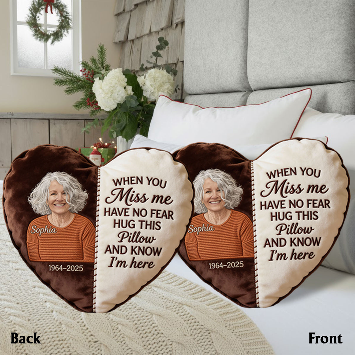 In Loving Memory - Personalized Memorial Faux Fur Shaped Pillow
