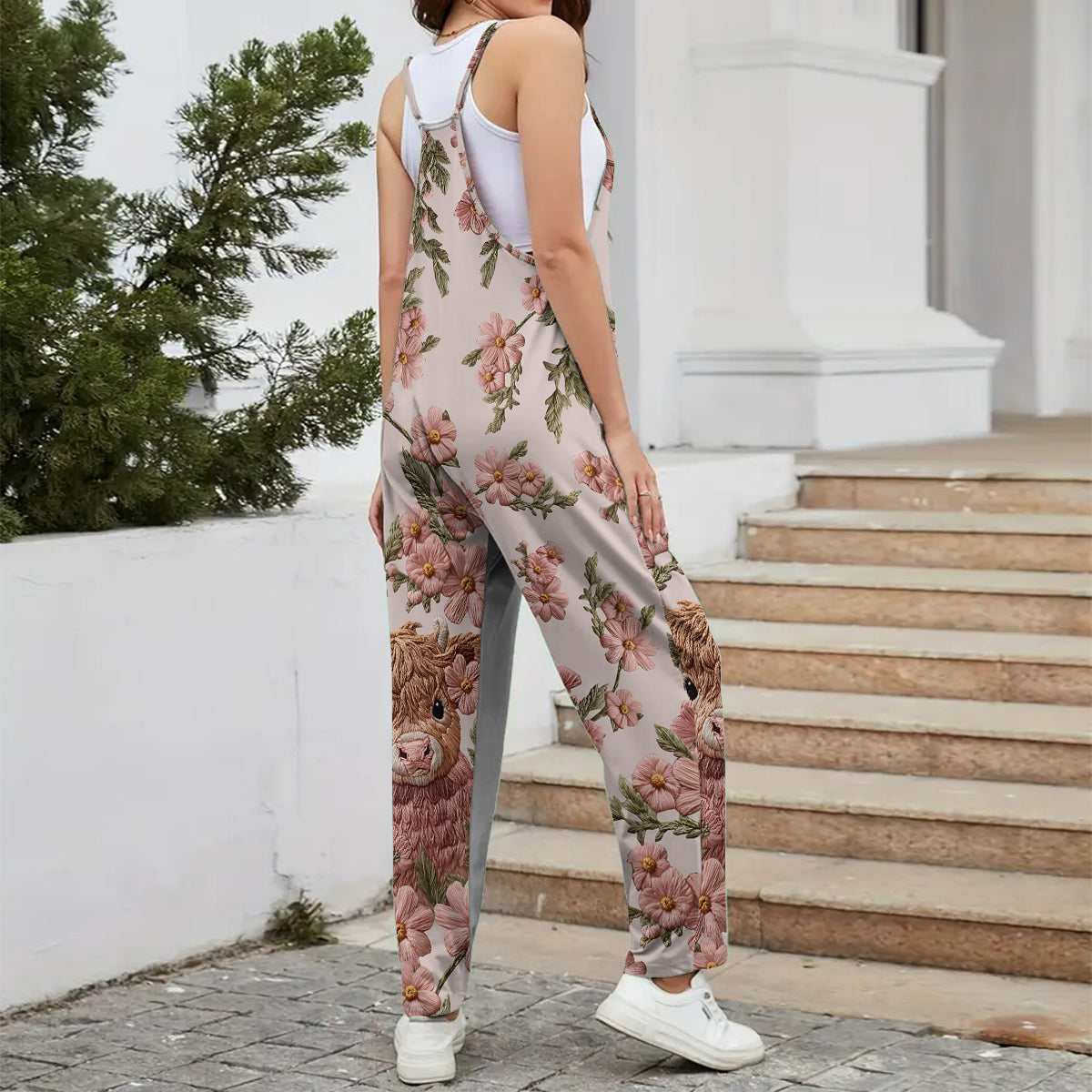 Adorable Highland Cow - Personalized Highland Cow Loose-Fit Overalls/ Rompers