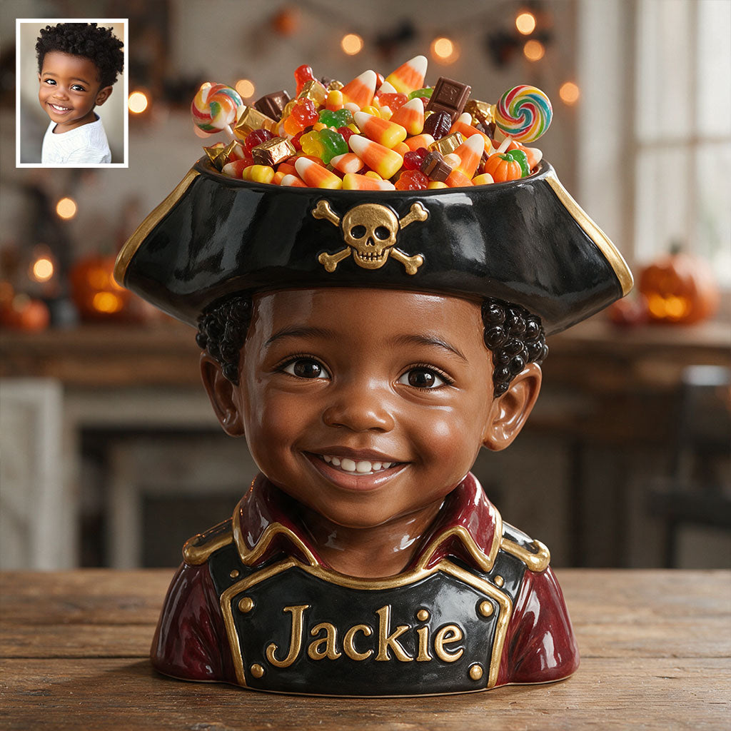 Halloween Candy Holder - Personalized Kid Acrylic Pot