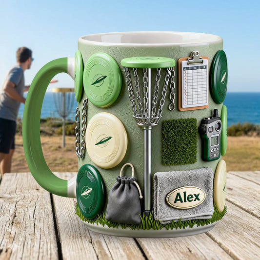 Disc-Golf-Liebe – Personalisierte Disc-Golf-Tasse & Untersetzer