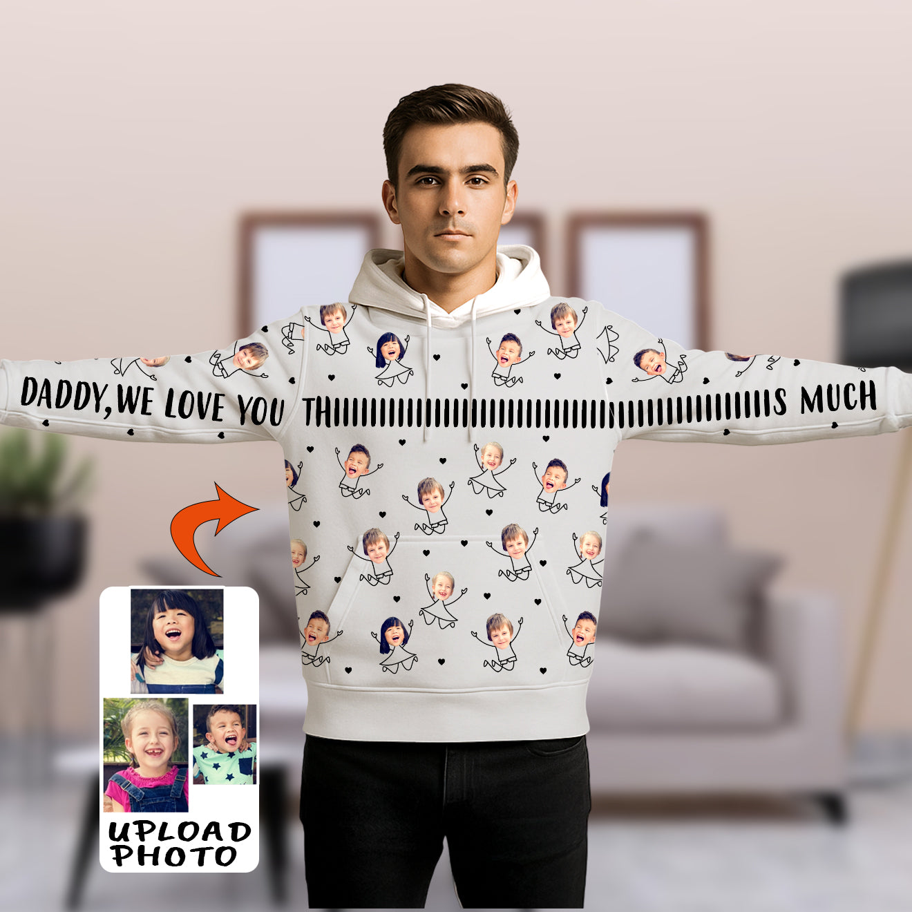 Papa, wir lieben dich so sehr – personalisiertes Vater-Shirt