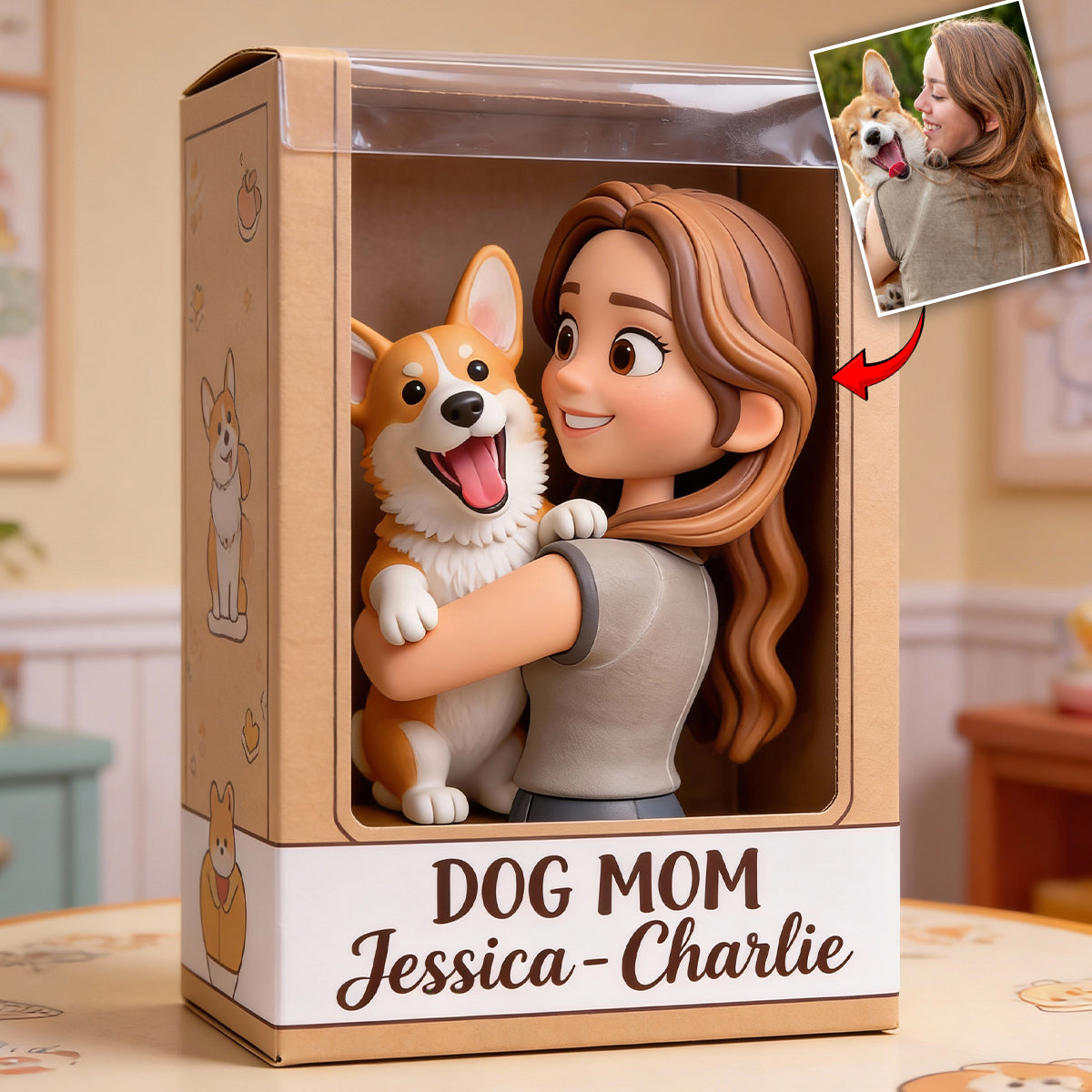 Ich liebe Hunde – Personalisierte Acrylplakette in Hundeform