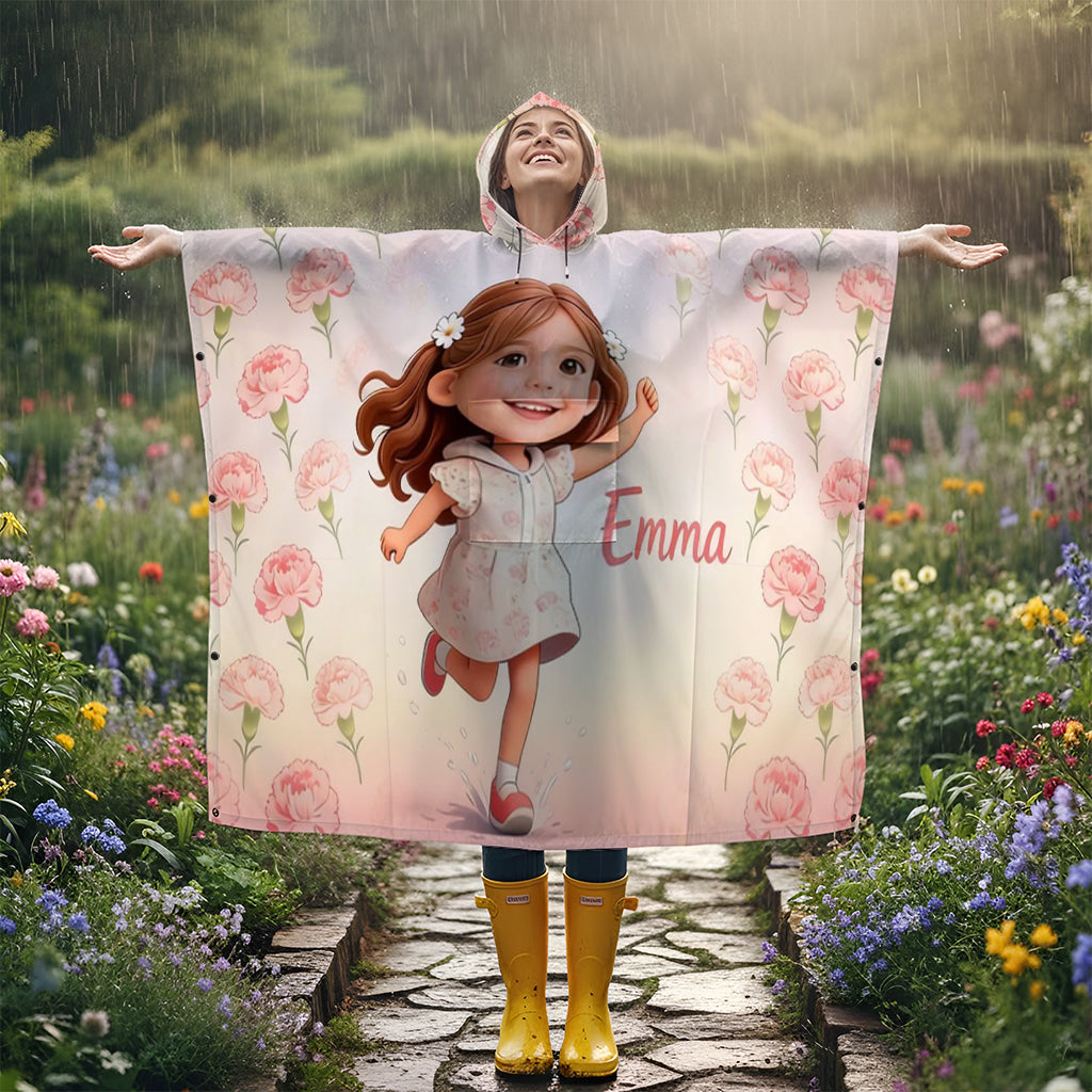 Any Photo Perfect Gift For Kids - Personalized Kid Rain Poncho Coat