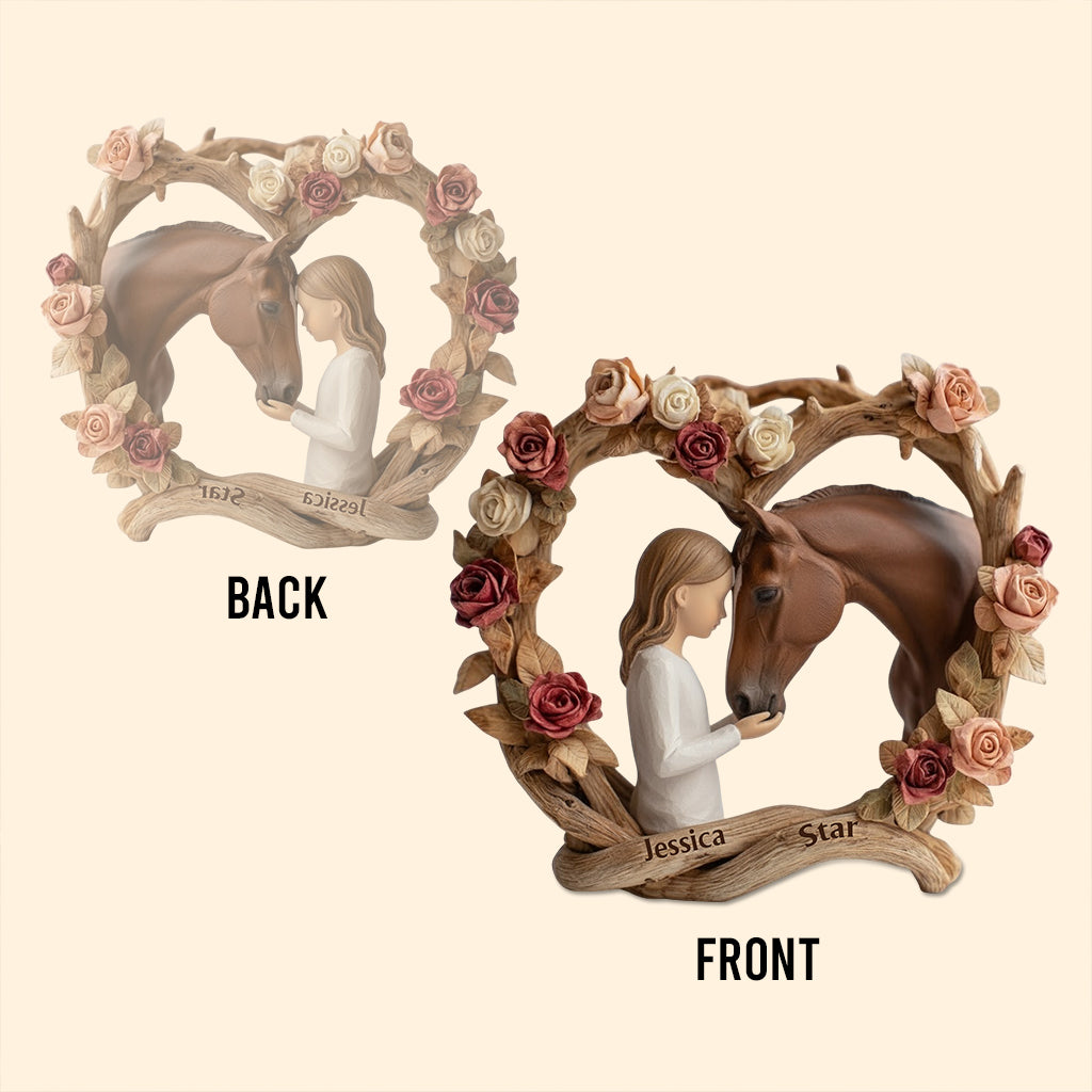 Pferdemädchen – Personalisierte Acrylplakette in Pferdeform