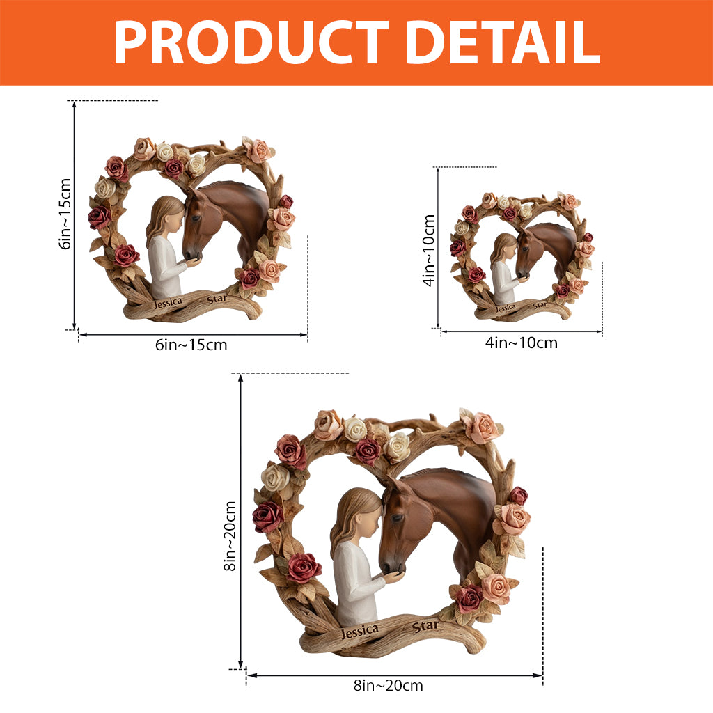 Pferdemädchen – Personalisierte Acrylplakette in Pferdeform