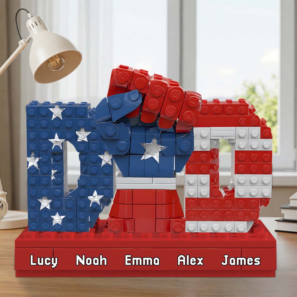 Starke Papa-Faust – Personalisierte Acrylplakette in individueller Form für Väter