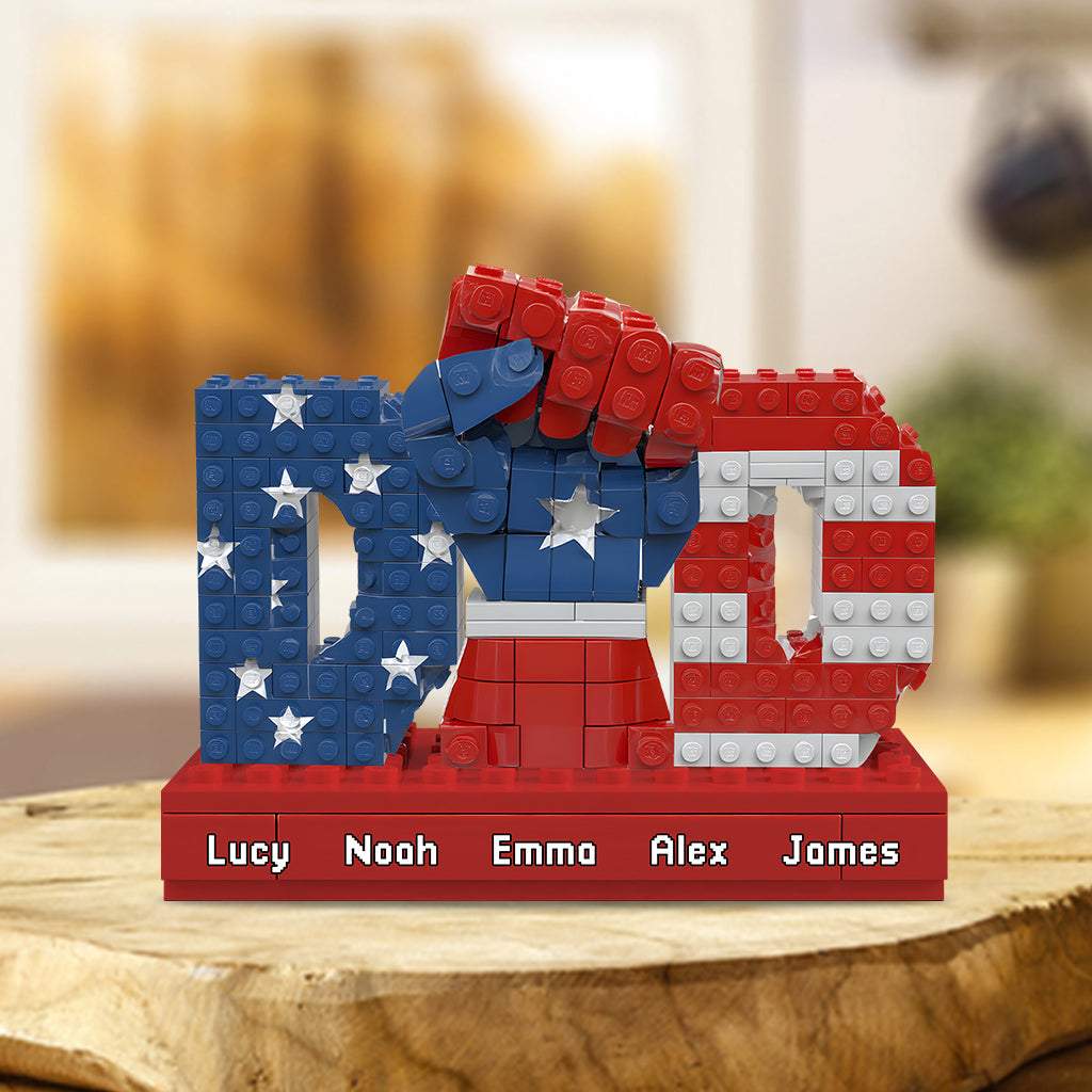 Starke Papa-Faust – Personalisierte Acrylplakette in individueller Form für Väter