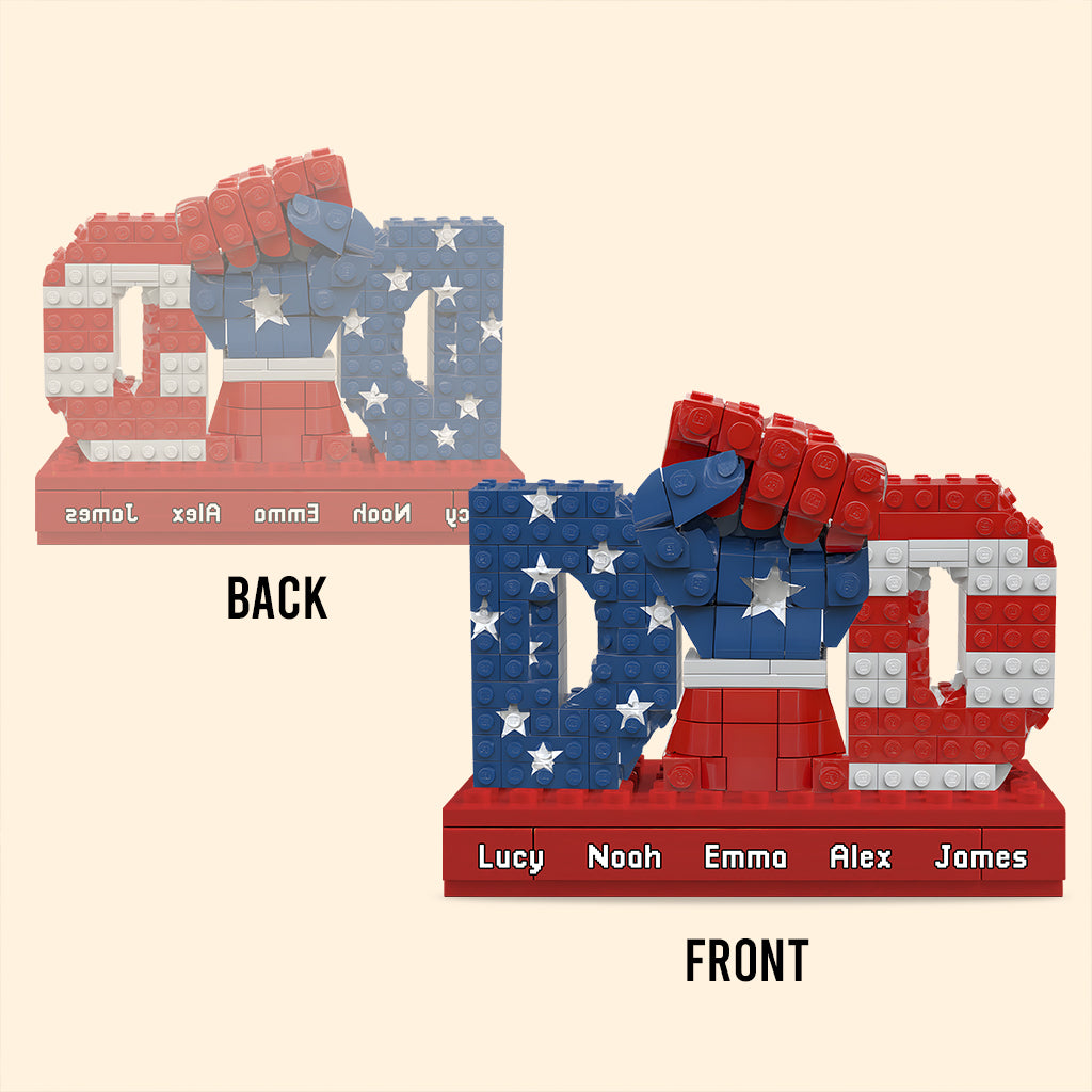 Starke Papa-Faust – Personalisierte Acrylplakette in individueller Form für Väter