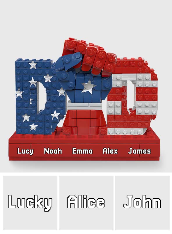 Starke Papa-Faust – Personalisierte Acrylplakette in individueller Form für Väter