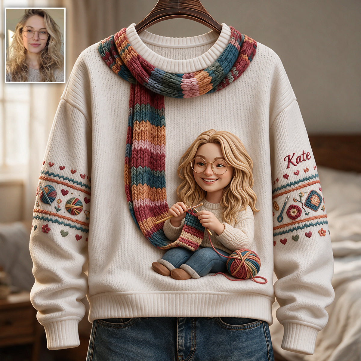 Ich häkle - Personalisierter hässlicher Pullover