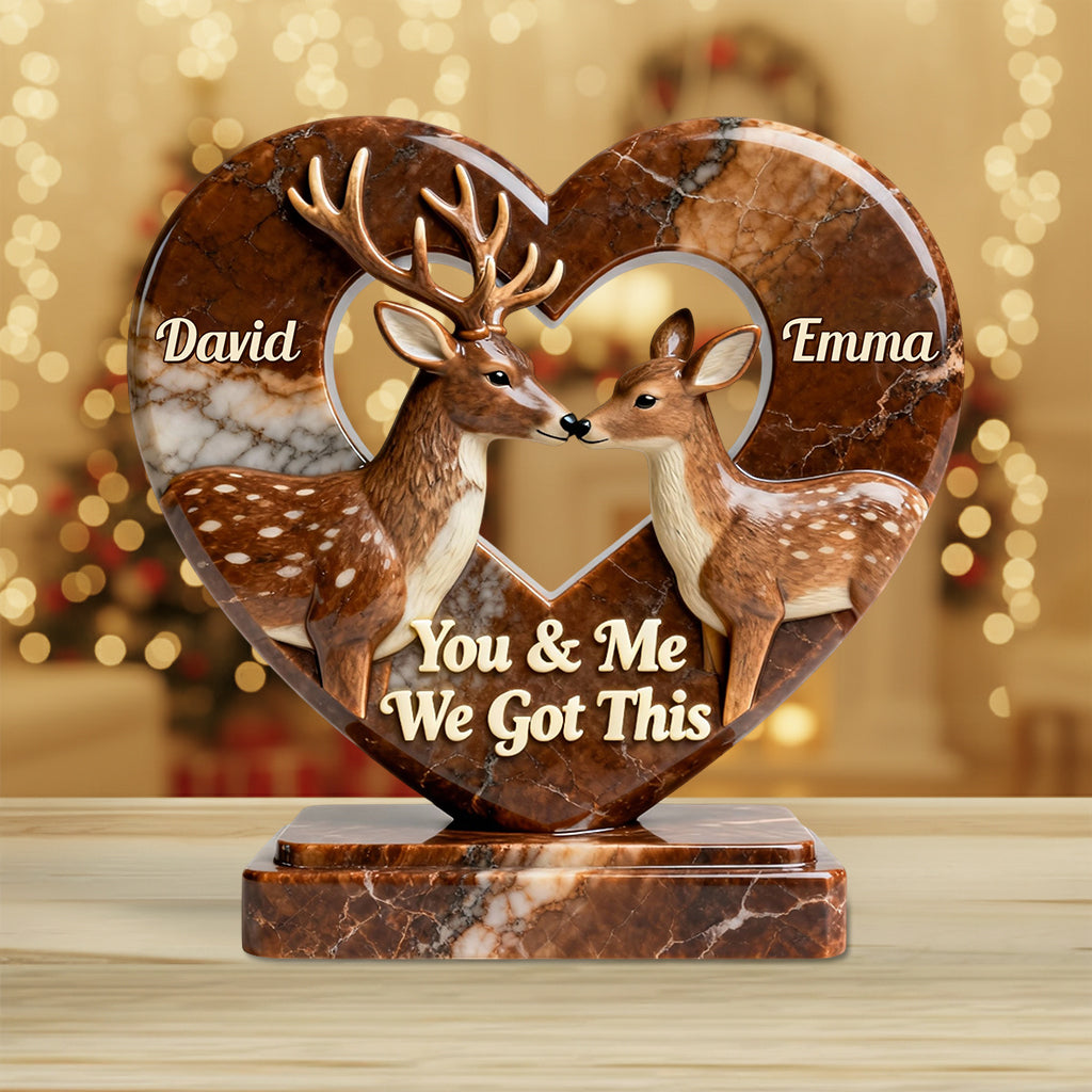 Du und ich, wir schaffen das – personalisierte Jagd-Acrylplakette in individueller Form