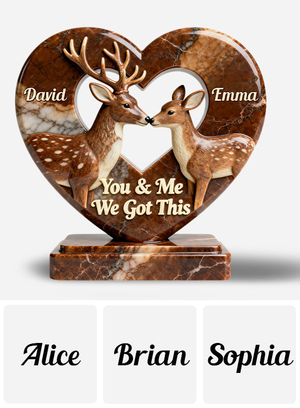 Du und ich, wir schaffen das – personalisierte Jagd-Acrylplakette in individueller Form