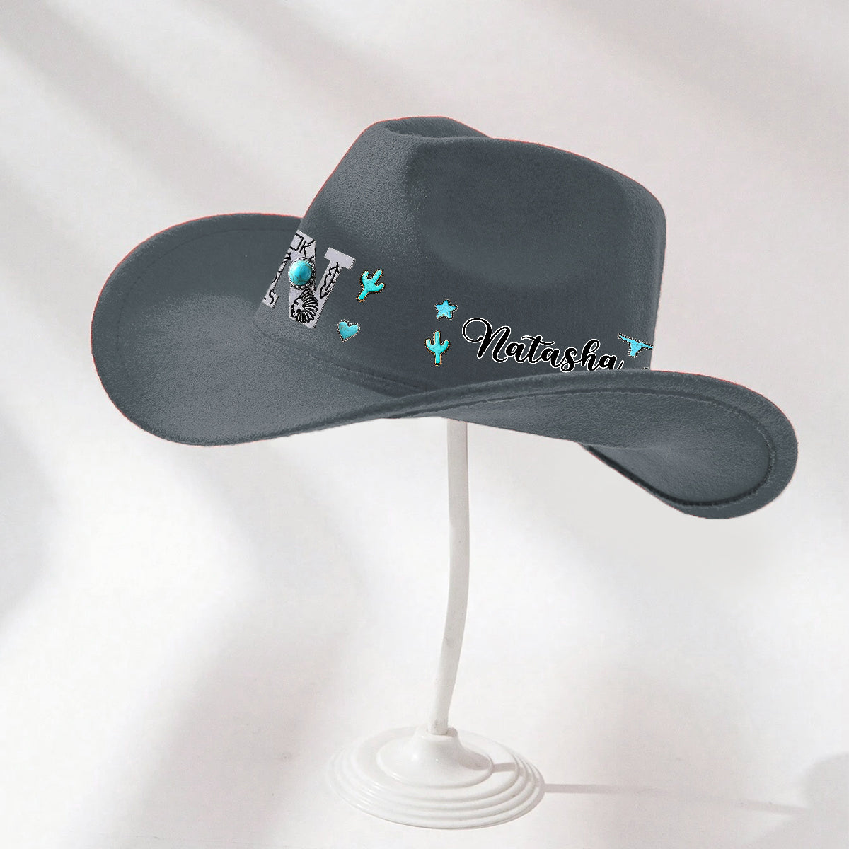 Personalisierter Cowboyhut im Western-Stil mit breitem Krempen