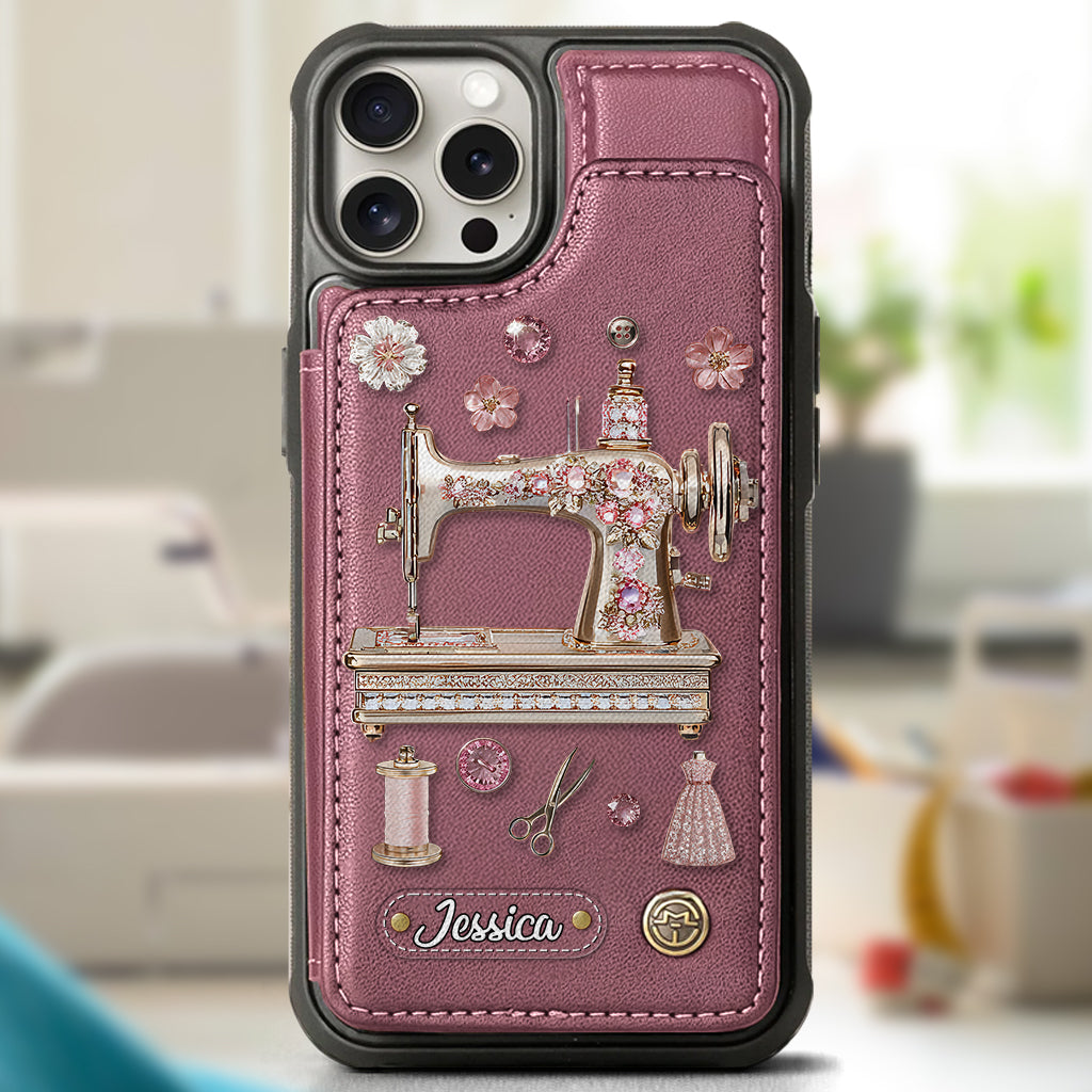 Beautiful Sewing Machine - Personalized Sewing Wallet Phone Case