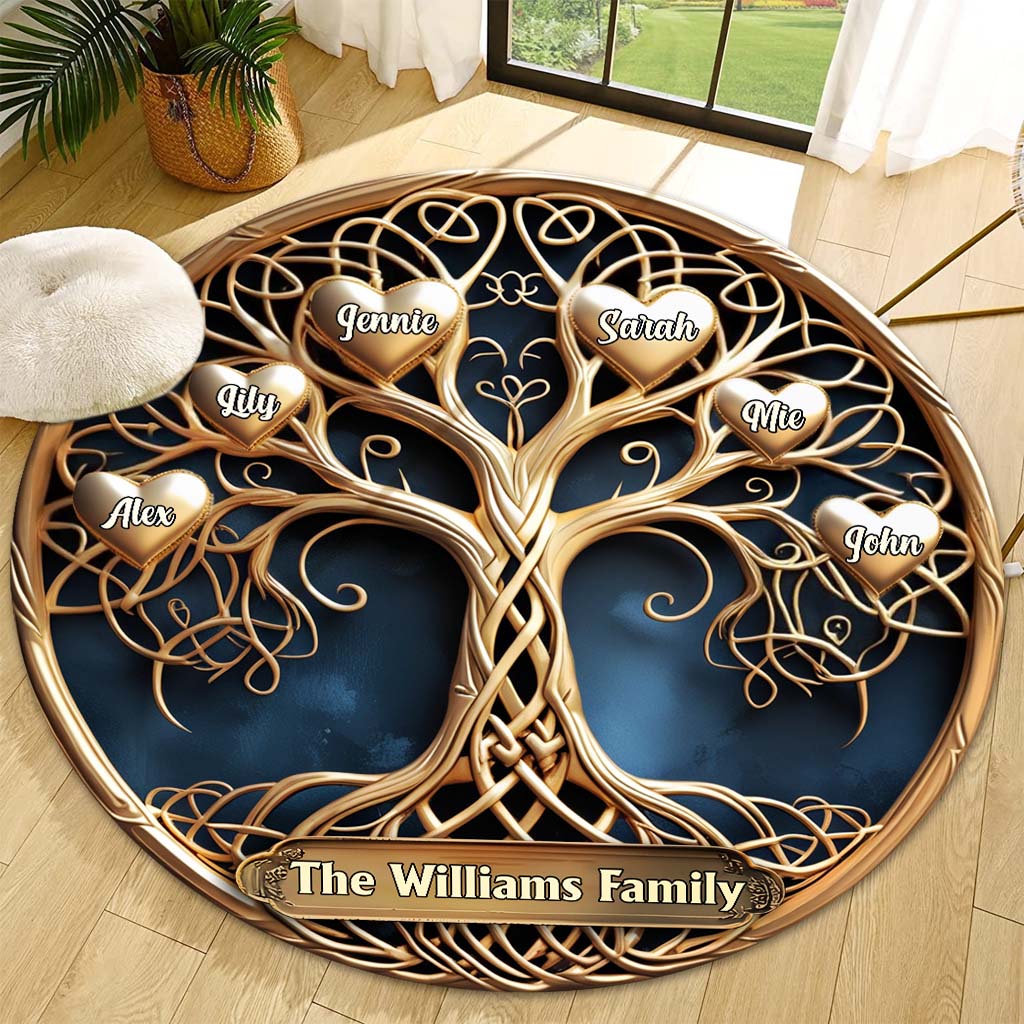 Hier wächst die Liebe – personalisierte Fußmatte in Familienform