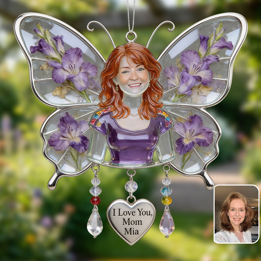 Best Mom Ever - Personalized Mother Window Hanging Suncatcher With Custom Charms