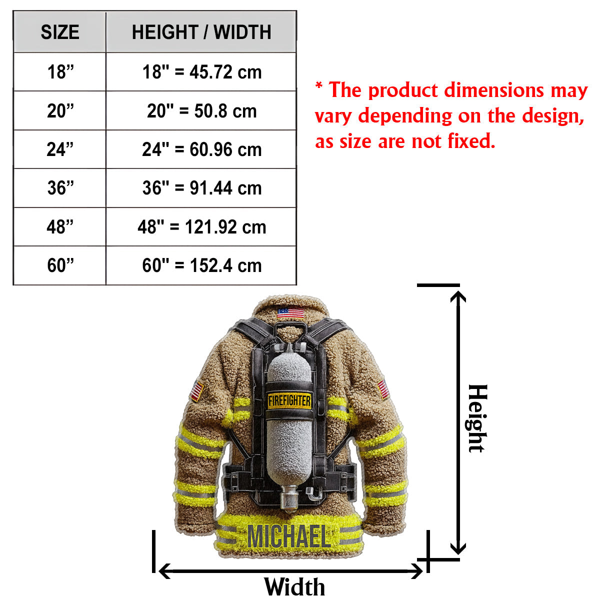 Stolzer Feuerwehrmann – Personalisierter, rutschfester, getufteter Feuerwehr-Teppich