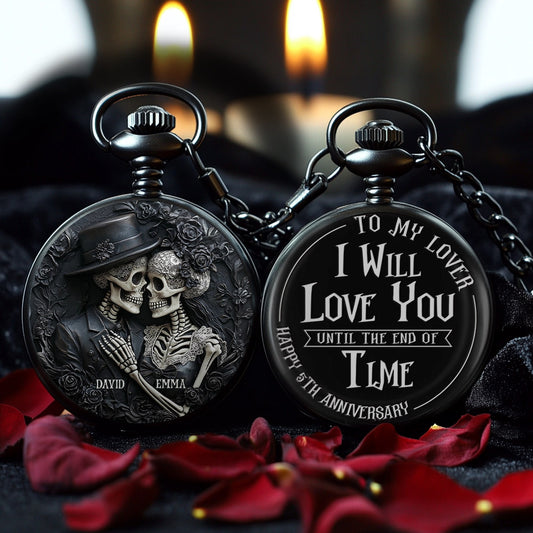 Love You Till The End Of Time - Personalized Couple Pocket Watch
