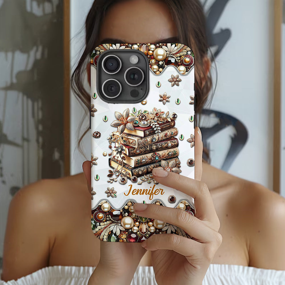 Einfach ein Mädchen, das Bücher liebt – personalisierte Handyhülle mit Buchmotiv