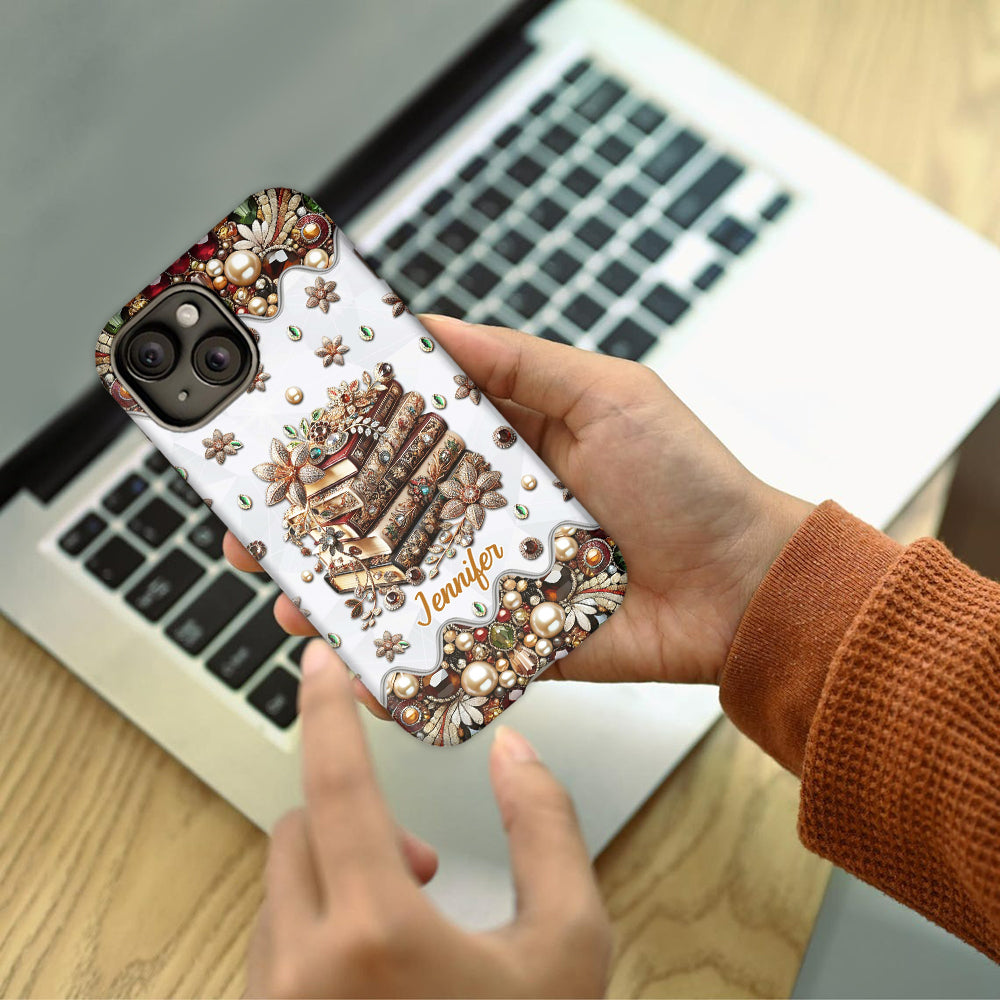 Einfach ein Mädchen, das Bücher liebt – personalisierte Handyhülle mit Buchmotiv