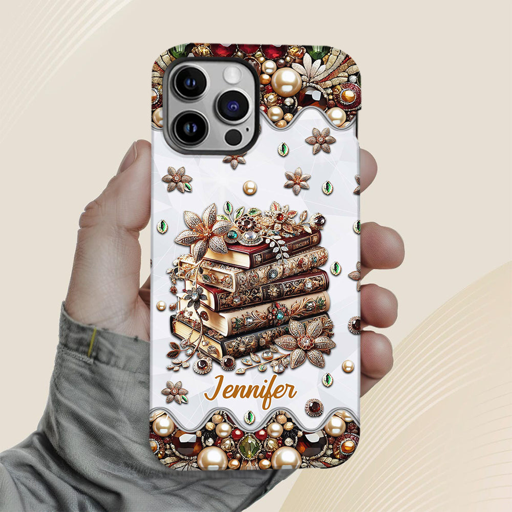 Einfach ein Mädchen, das Bücher liebt – personalisierte Handyhülle mit Buchmotiv