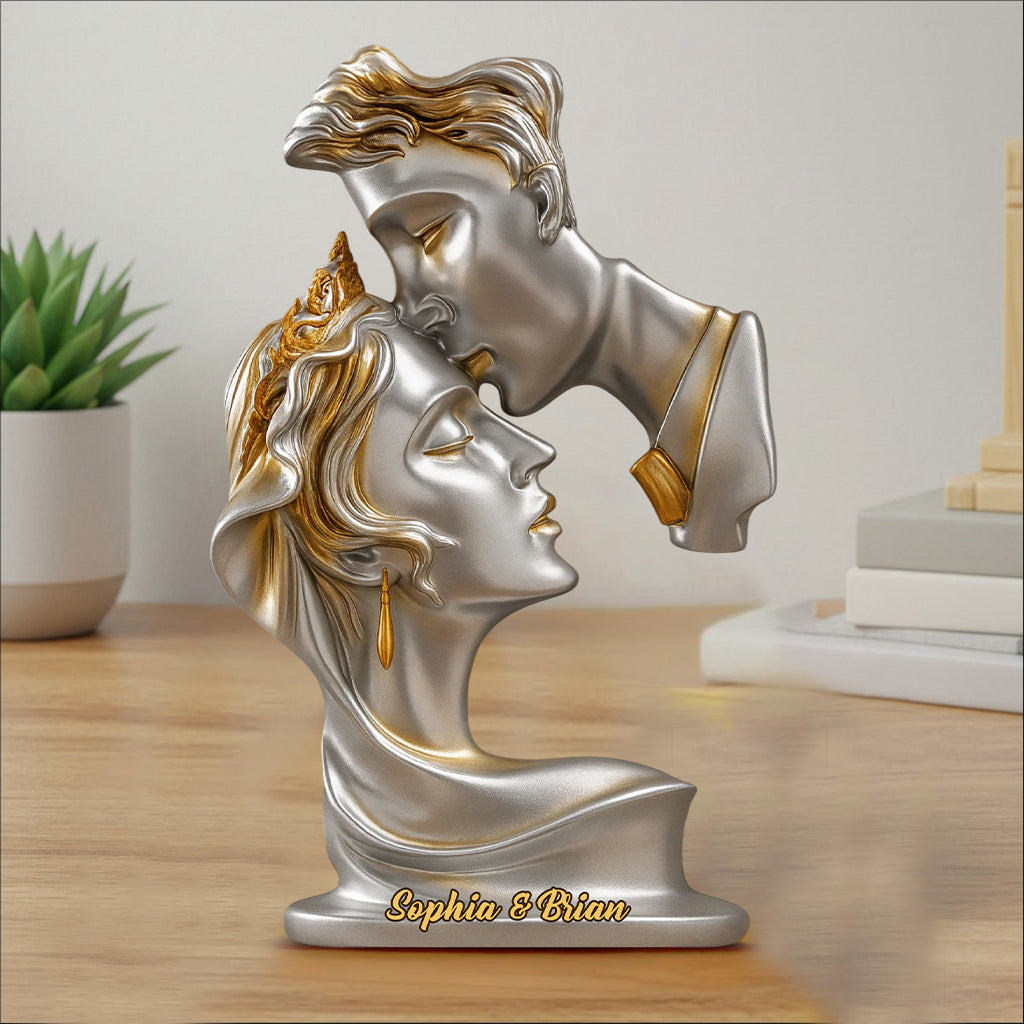Abstract Anniversary Gifts Couple Kissing - Personalized Couple Custom Shaped Acrylic Plaque