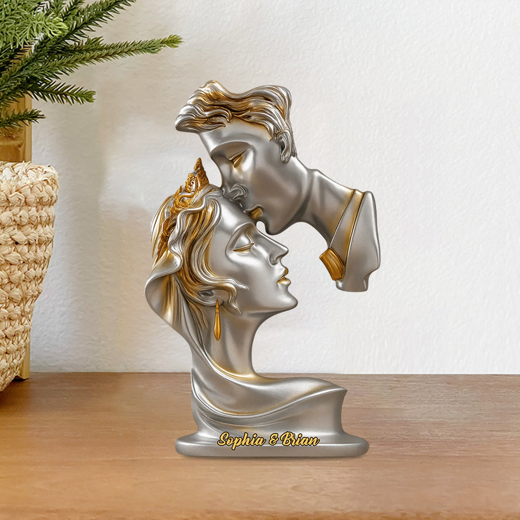 Abstract Anniversary Gifts Couple Kissing - Personalized Couple Custom Shaped Acrylic Plaque