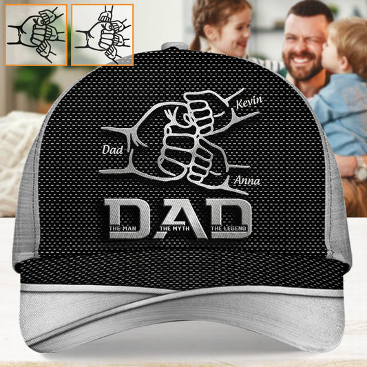 Dad The Man The Myth The Legend First Bump - Personalized Father Classic Cap