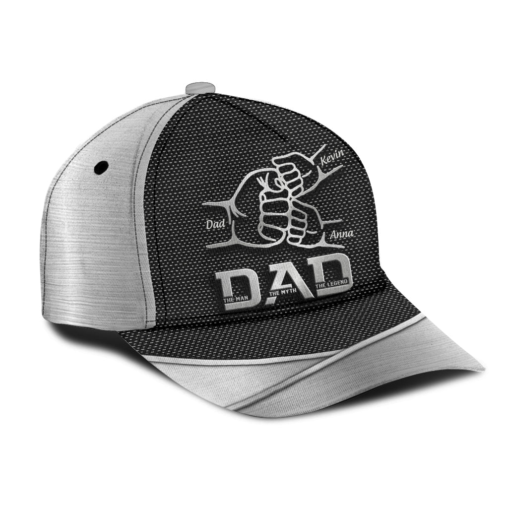 Dad The Man The Myth The Legend First Bump - Personalized Father Classic Cap