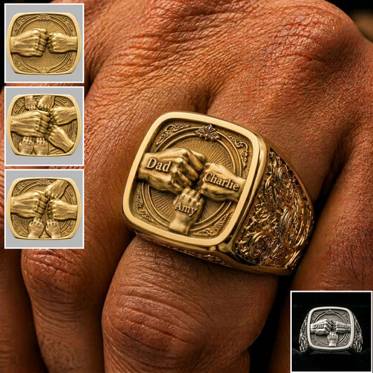 Bester Papa aller Zeiten - Personalisierbarer verstellbarer Ring