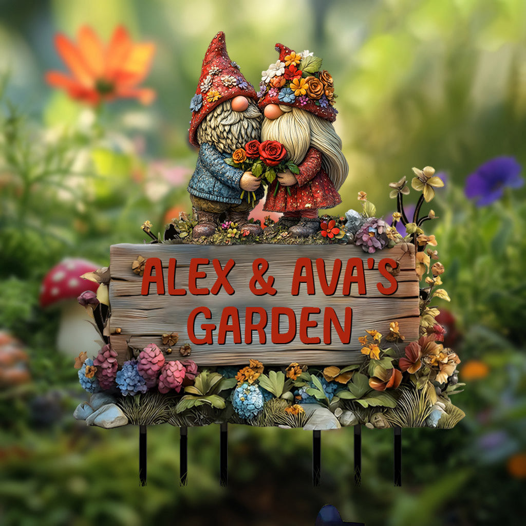 Unser schöner Garten – Personalisierte Garten-Acryl-Plakette zum Anbringen am Gartenstecker