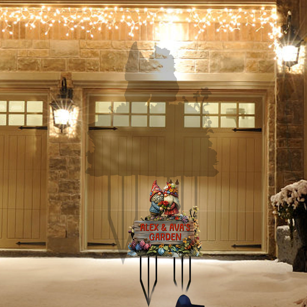 Unser schöner Garten – Personalisierte Garten-Acryl-Plakette zum Anbringen am Gartenstecker