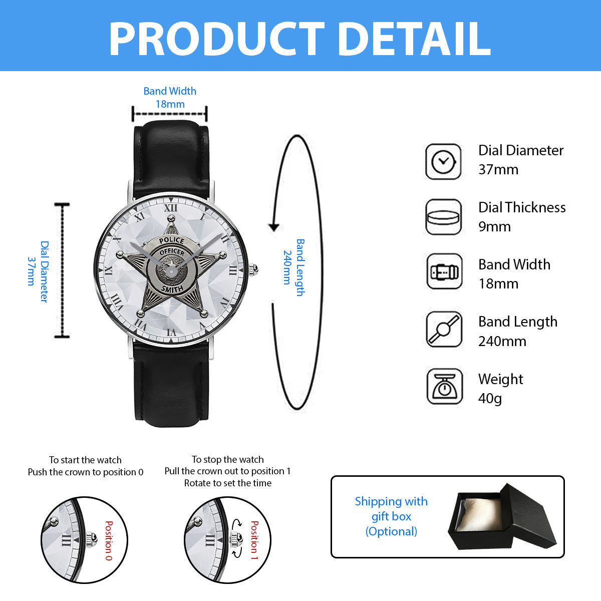 Dienen & Schützen – Personalisierte Armbanduhr für Polizeibeamte