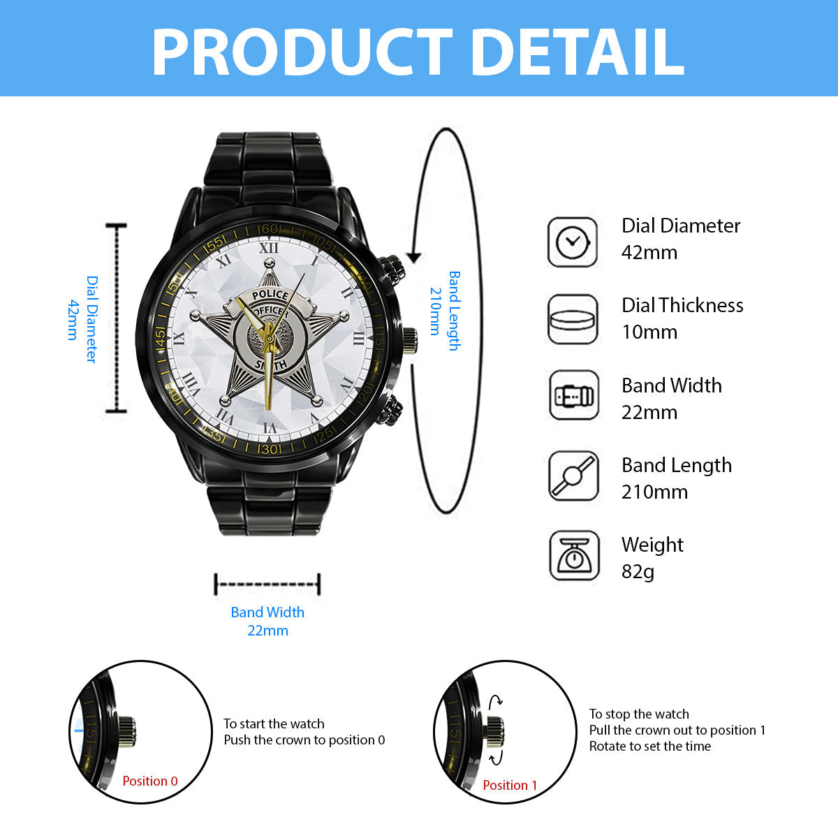 Dienen & Schützen – Personalisierte Armbanduhr für Polizeibeamte